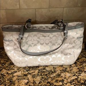 Silver coach purse